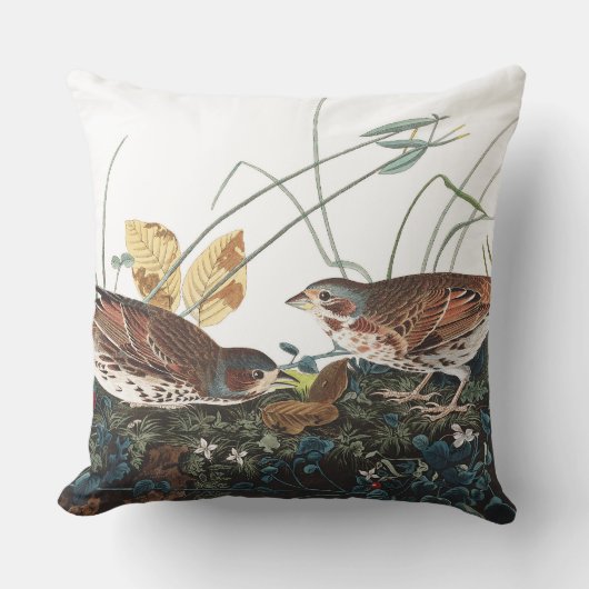 Audubonのすずめの鳥の野性生物動物の装飾用クッション クッション (正面)