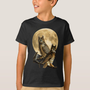 Audubonのアメリカワシミミズクの月のワイシャツハロウィン Tシャツ