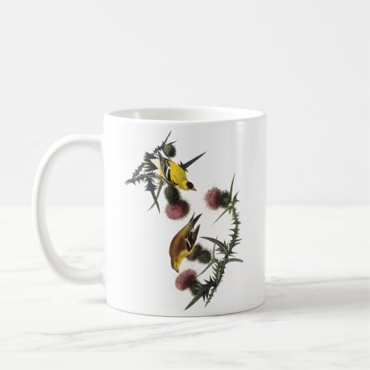 Audubonのアメリカ人のGoldfinch コーヒーマグカップ (左)
