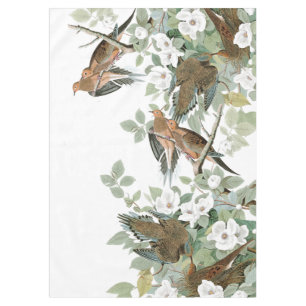 Audubonのカメの鳩の鳥の花のテーブルクロス テーブルクロス