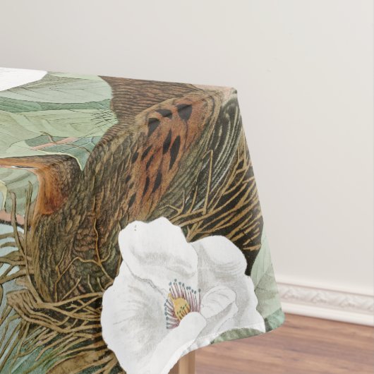 Audubonのカメの鳩の鳥の花のテーブルクロス テーブルクロス (インサイチュ)