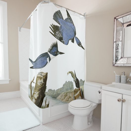 Audubonのカワセミの鳥の野性生物のシャワー・カーテン シャワーカーテン (インサイチュ)