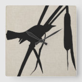 AudubonのシルエットII スクエア壁時計 (正面)