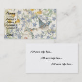 Audubonのブルーバードの鳥の花の名刺 名刺 (正面/裏面)