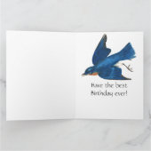Audubonのブルーバードの鳥の野性生物のバースデー・カード カード (内部)