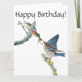 Audubonのブルーバードの鳥の野性生物のバースデー・カード カード (正面)