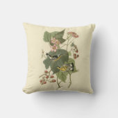 Audubonのマグノリアのアメリカムシクイ クッション (正面)