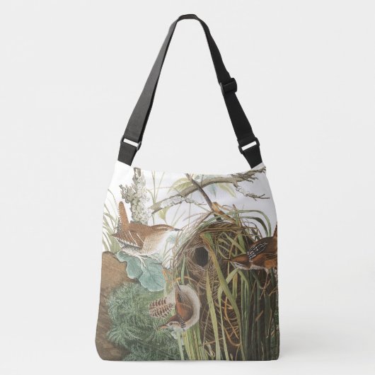 Audubonのミソサザイの鳥の野性生物の動物の巣のトートバック クロスボディバッグ (正面)