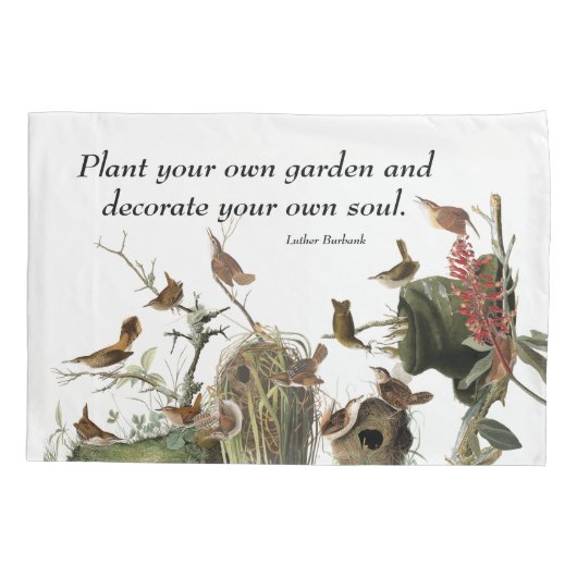 Audubonのミソサザイの鳥の野性生物の庭の枕カバー 枕カバー (裏面)