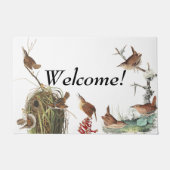 Audubonのミソサザイの鳥の野性生物の歓迎の玄関マット ドアマット (正面)