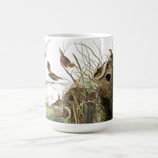 Audubonのミソサザイの鳥の野性生物動物の巣のマグ コーヒーマグカップ (中央)
