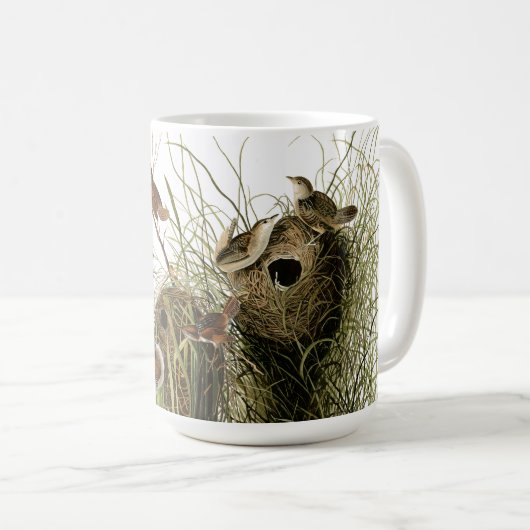 Audubonのミソサザイの鳥の野性生物動物の巣のマグ コーヒーマグカップ (正面右)