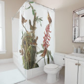 Audubonのミソサザイの鳥動物の花のシャワー・カーテン シャワーカーテン (インサイチュ)