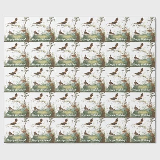 Audubonのミソサザイの鳥動物の誕生日の包装紙 ラッピングペーパー (フラット)