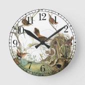 Audubonのミソサザイの鳥動物の野性生物の柱時計 ラウンド壁時計 (正面)