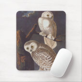 Audubonの暗い怖い夜に雪のように白いフクロウ マウスパッド (マウス)