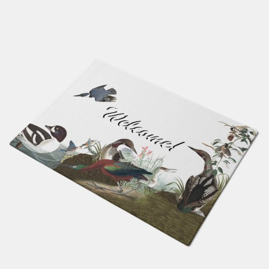 Audubonの水潜り鳥のアヒルのトキ亜科の鳥の歓迎された玄関マット ドアマット (アングル)