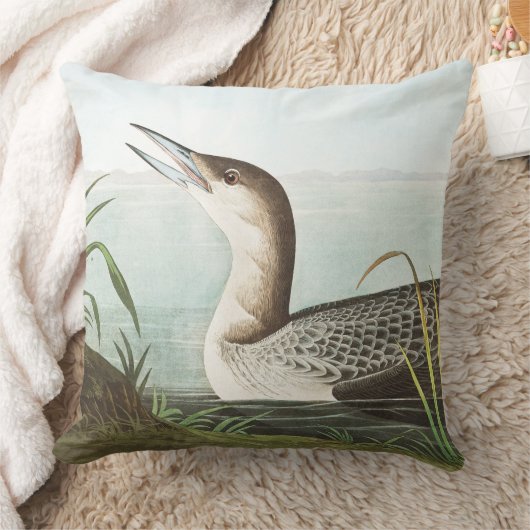 Audubonの水潜り鳥の鳥の野性生物動物の装飾用クッション クッション (ブランケット)