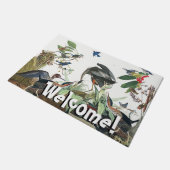 Audubonの鳥のコラージュの野性生物の歓迎の玄関マット ドアマット (アングル)