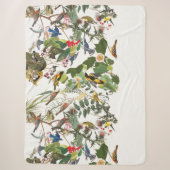 Audubonの鳥のコラージュの野性生物のSherpa毛布 シェルパブランケット (正面)