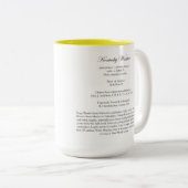 Audubonの鳥のマグ、ケンタッキーのアメリカムシクイ、15のoz. ツートーンマグカップ (正面右)