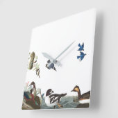 Audubonの鳥の野性生物動物のコラージュの柱時計 スクエア壁時計 (傾斜)