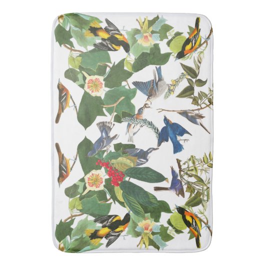 Audubonの鳥の野性生物動物の花のバス・マット バスマット (正面縦)