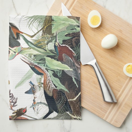 Audubonの鷲のブルーバードの鳥の台所タオル キッチンタオル (四つ折り)