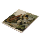 AudubonのRuffedライチョウのトリオの絵画 タイル (側面)