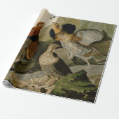AudubonのRuffedライチョウのトリオの絵画 ラッピングペーパー (アンロールド)