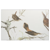 Audubonはミソサザイの鳥の野性生物動物の生地に入り込みます ファブリック (ファットクウォーター)