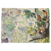 Audubonオリオールズ及びロビンの鳥の野生の花のギフトバッグ ラージペーパーバッグ (裏面)