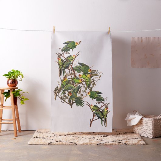 Audubonカロライナのオウムの鳥の野性生物の生地 ファブリック (インサイチュ)