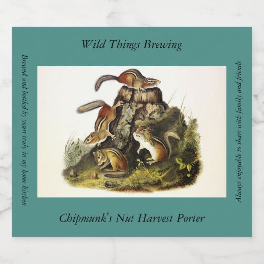 Audubon著チッピングリス( Eastern Chipmunk ) ビールラベル (シングルラベル)