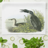 Audubon著共通の水潜り鳥 キッチンタオル (折り畳み)