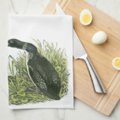 Audubon著共通の水潜り鳥 キッチンタオル (四つ折り)