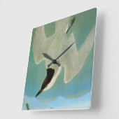 Audubon: カモメ勘定書を出されたアジサシ スクエア壁時計 (傾斜)