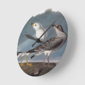 Audubon: リング勘定書を出されたカモメ ラウンド壁時計 (傾斜)