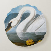 Audubon: 共通の白鳥 ラウンドクッション (裏面)