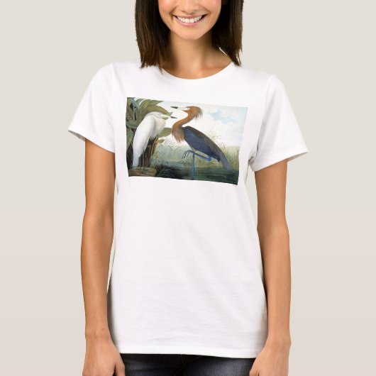 Audubon: 赤味がかった白鷺か紫色の鷲 tシャツ (正面)