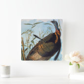 Audubon: 野生のトルコ スクエア壁時計 (ホーム)