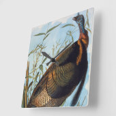 Audubon: 野生のトルコ スクエア壁時計 (傾斜)