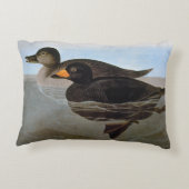 Audubon: 黒いScoter アクセントクッション (裏面)