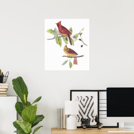 Audubon Cardinal Poster ポスター (ホームオフィス)