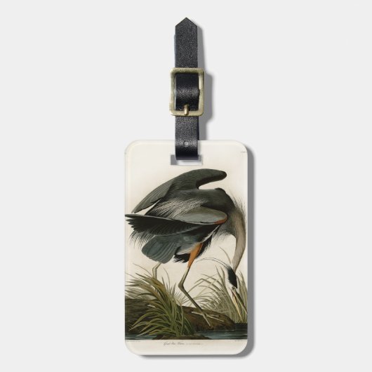 Audubon Great Blue Heron Marsh Bird ラゲッジタグ (正面縦)