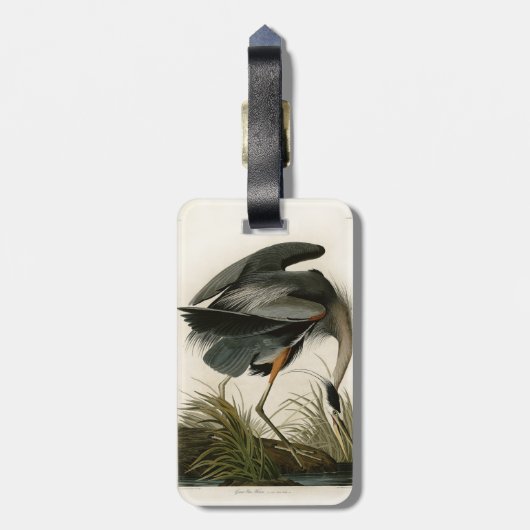 Audubon Great Blue Heron Marsh Bird ラゲッジタグ (裏面縦)