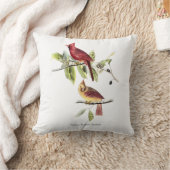 Audubon Northerm Cardinals Pillow クッション (ブランケット)