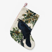 Audubon Raven Bird Classic Painting スモールクリスマスストッキング (正面 (吊り時))