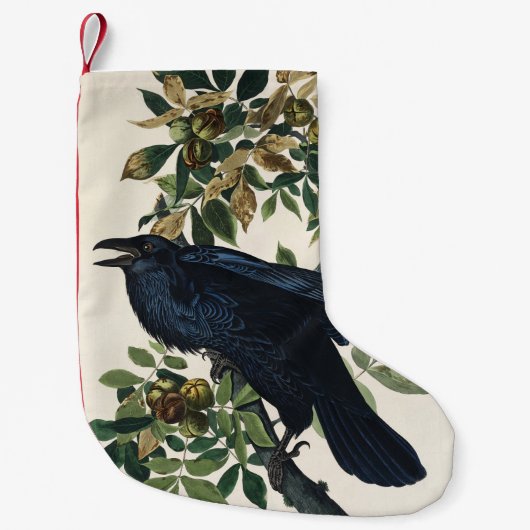 Audubon Raven Bird Classic Painting スモールクリスマスストッキング (正面)