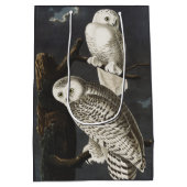 Audubon Snowy Owl Bird Artwork ミディアムペーパーバッグ (裏面)